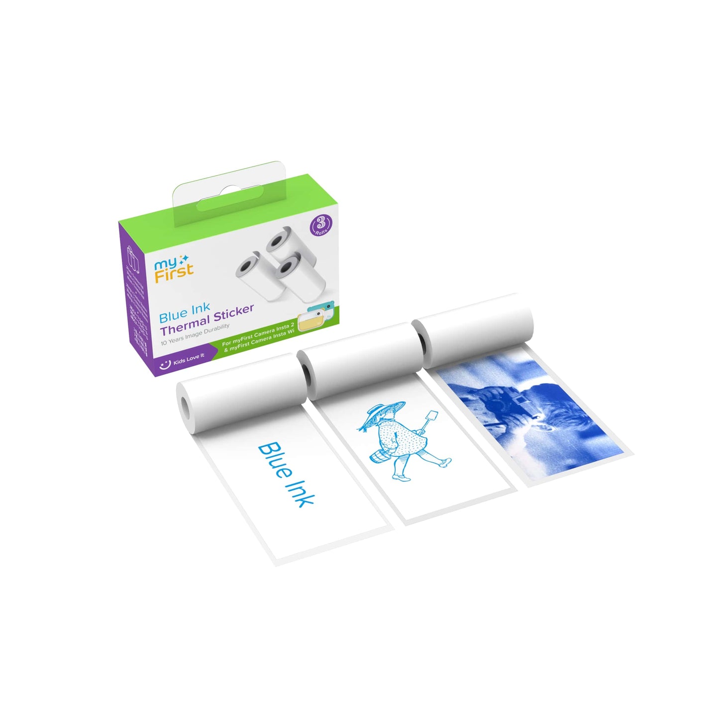 Thermal Sticker White with Blue Ink for myFirst Camera Insta 2/Insta Wi/Insta 20