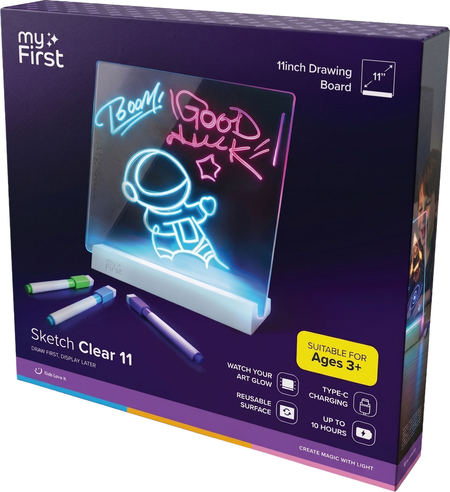 myFirst Sketch Clear | Glowing Light Board for Kids