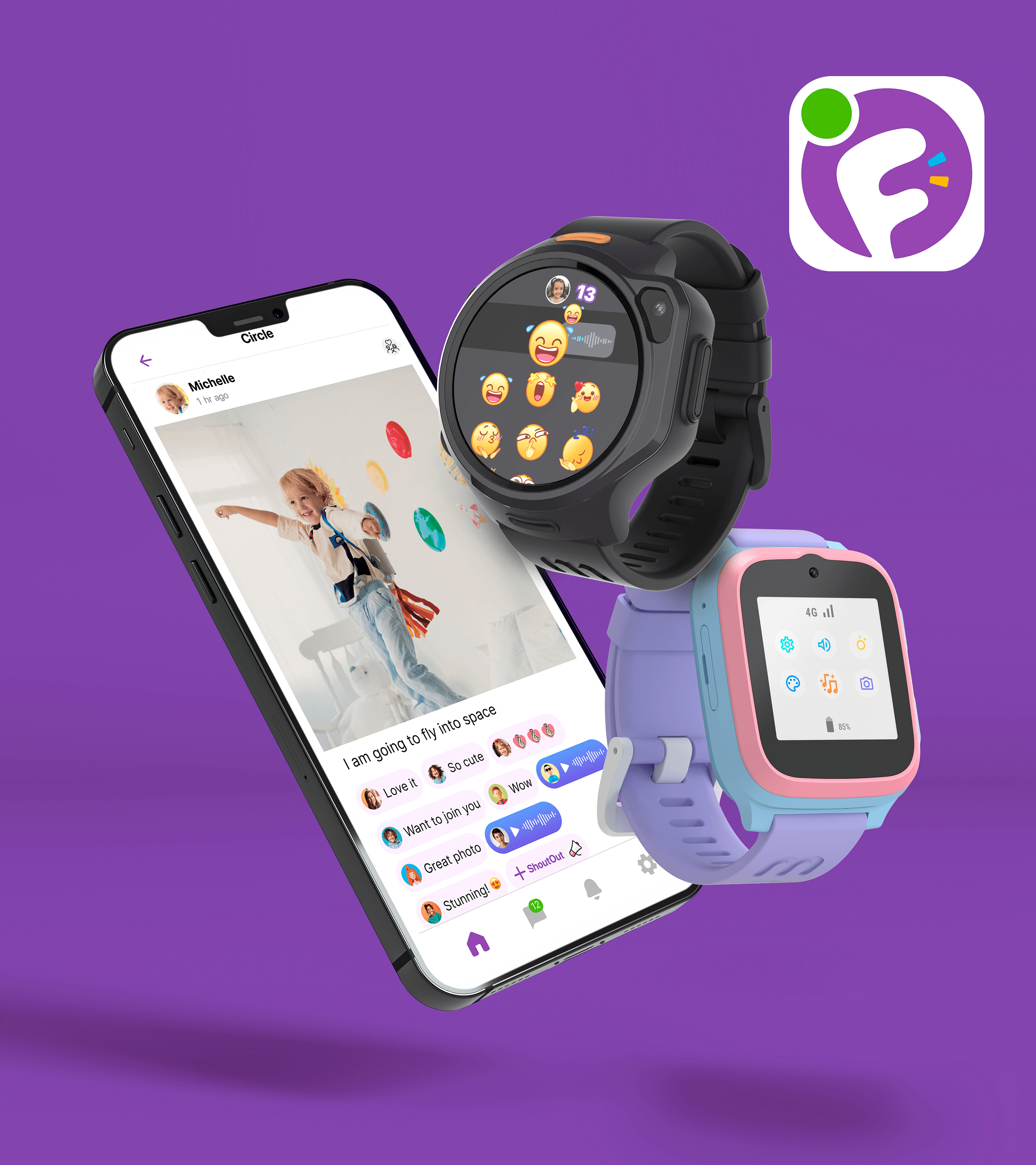 Kids smart watch myFirst Circle apps stay connected safety kids GPS Tracker